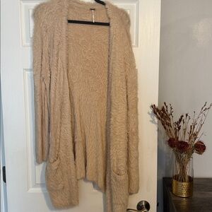 Free people fuzzy super soft neutral cardigan